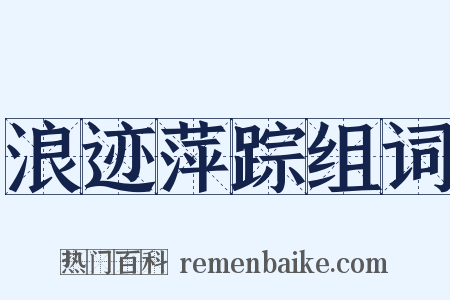 浪迹萍踪组词是什么意思的图片